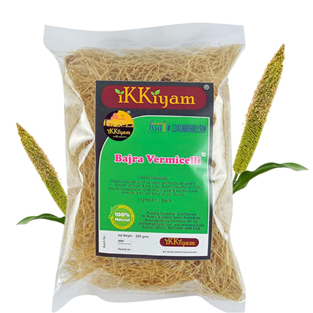 Ikkiyam Bajra (Kambhu/Pearl-millet) Vermicelli (semia), 200 Grams