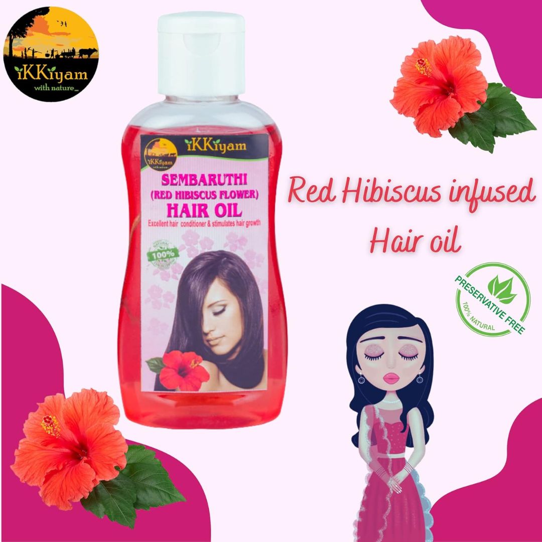 Pure Hibiscus (chembaruthi) Hair oil 100 ml & Super Black Hair oil 100 ml (COMBO)