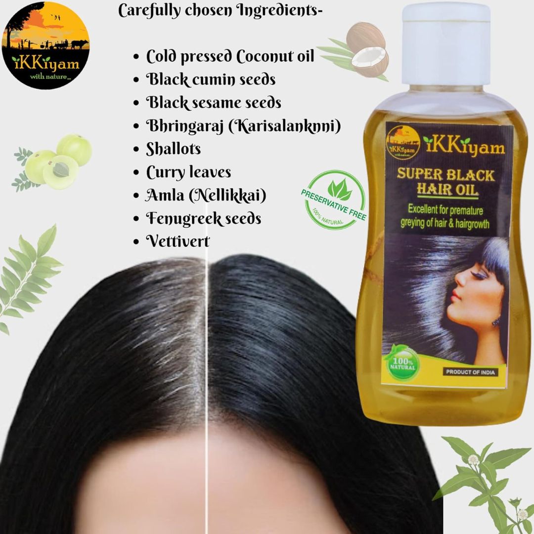 Pure Hibiscus (chembaruthi) Hair oil 100 ml & Super Black Hair oil 100 ml (COMBO)