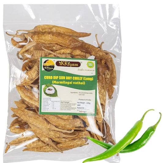 Curd dip sundried chilly (Mormilagai) 100g - Long chilly