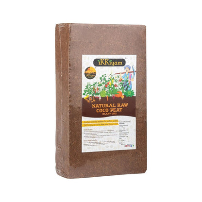 ikkiyam Natural raw Coco Peat block | Planting use | 2 kg